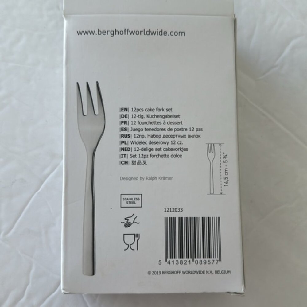 BergHoff 12 cake fork set Silver Color 5 3/4in - Picture 5 of 6